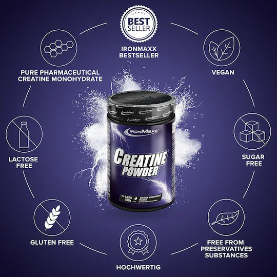 IronMaxx Creatine Powder Μονοϋδρική Κρεατίνη Unflavoured 750gr