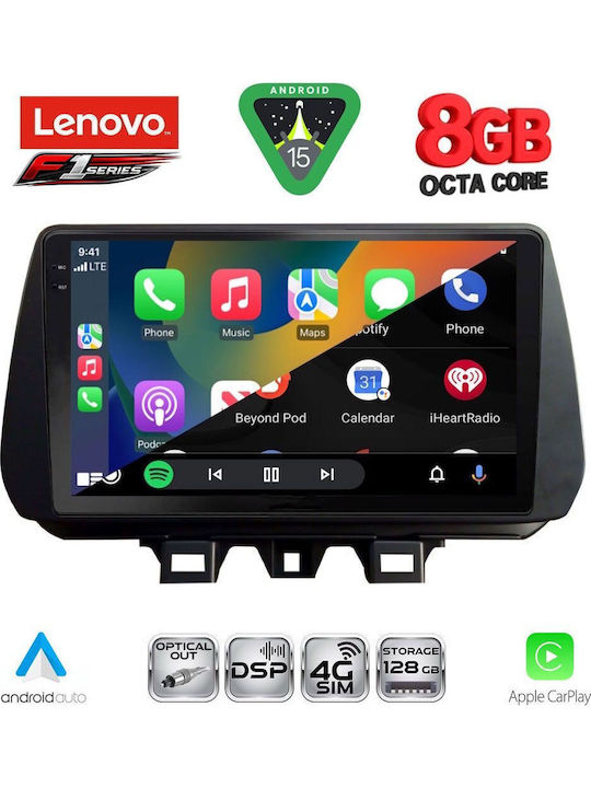 Lenovo Car Audio System for Hyundai Tucson 2019-2023 (Bluetooth/USB/WiFi/GPS/Apple-Carplay/Android-Auto) with Touch Screen 9"