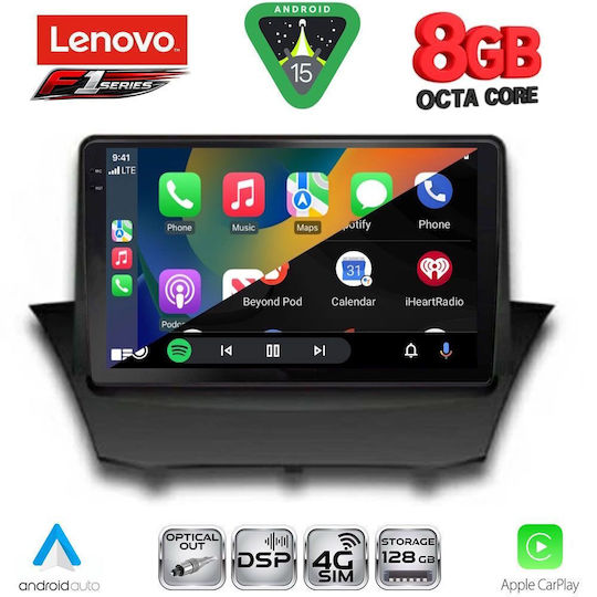 Lenovo Car Audio System for Ford Fiesta 2008-2017 (Bluetooth/USB/WiFi/GPS/Apple-Carplay/Android-Auto) with Touch Screen 9"