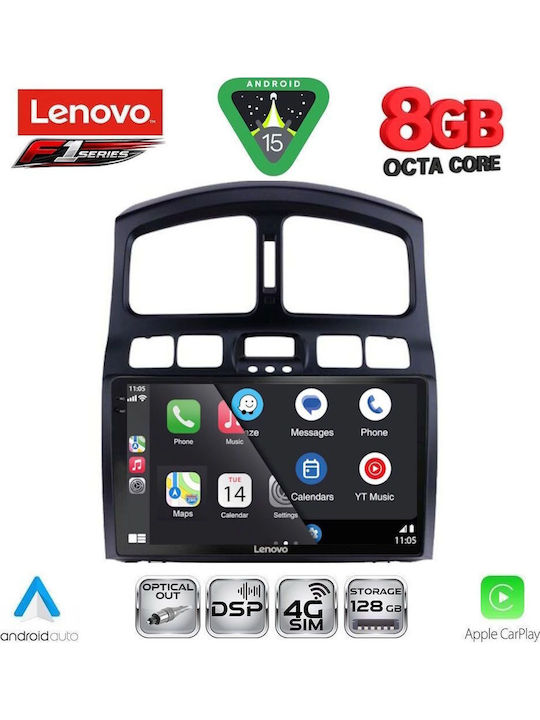 Lenovo Car Audio System for Hyundai Santa Fe 2003-2006 (Bluetooth/USB/WiFi/GPS/Apple-Carplay/Android-Auto) with Touch Screen 9"