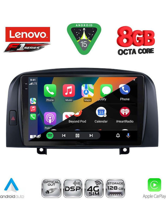 Lenovo Car Audio System for Hyundai Sonata 2006-2009 (Bluetooth/USB/WiFi/GPS/Apple-Carplay/Android-Auto) with Touch Screen 9"