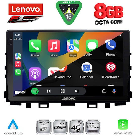 Lenovo Ηχοσύστημα Αυτοκινήτου για Kia Rio / Stonic 2018 (Bluetooth/USB/WiFi/GPS/Apple-Carplay/Android-Auto) με Οθόνη Αφής 9"