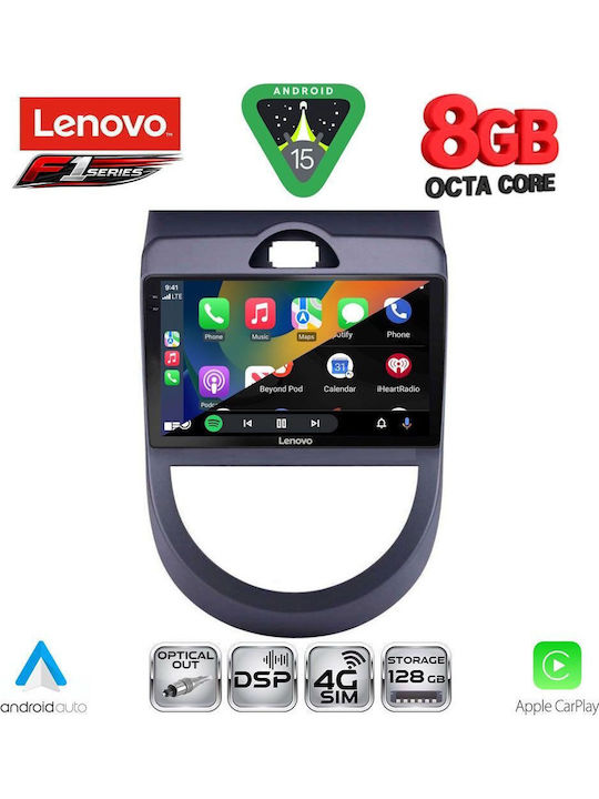 Lenovo Auto-Audiosystem für Kia Seele 2008-2013 (Bluetooth/USB/WiFi/GPS/Apple-Carplay/Android-Auto) mit Touchscreen 9"