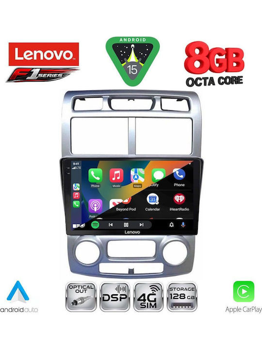 Lenovo Car Audio System for Kia Sportage 2004-2010 with Clima (Bluetooth/USB/WiFi/GPS/Apple-Carplay/Android-Auto) with Touch Screen 9"