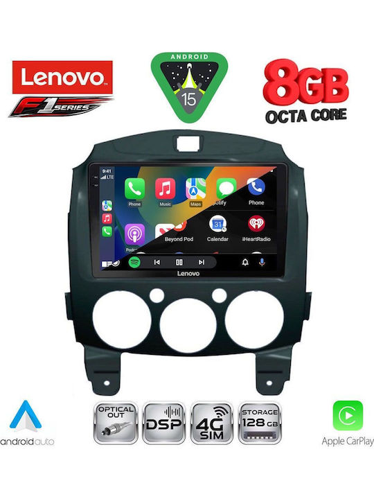 Lenovo Car Audio System for Mazda 2 2007-2014 (Bluetooth/USB/WiFi/GPS/Apple-Carplay/Android-Auto) with Touch Screen 9"