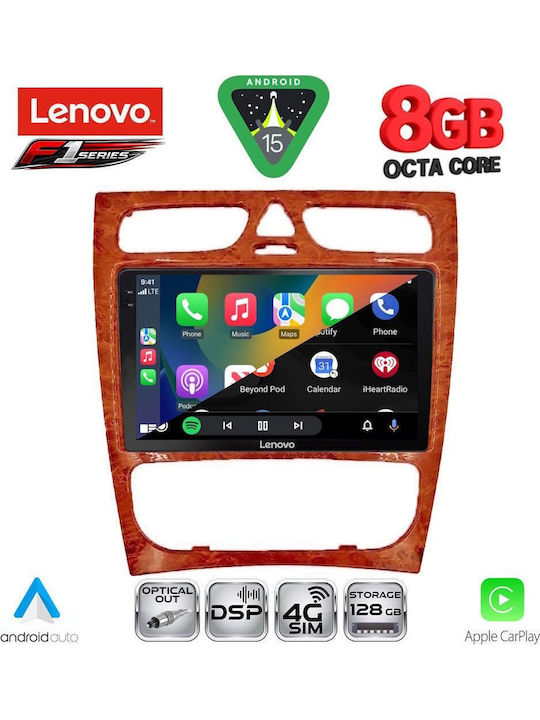 Lenovo Car Audio System for Mercedes-Benz C Class 1999-2004 (Bluetooth/USB/WiFi/GPS/Apple-Carplay/Android-Auto) with Touch Screen 9"