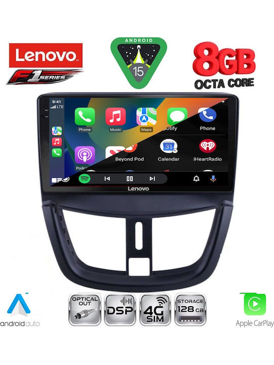 Lenovo Car Audio System for Peugeot 207 2007-2020 (Bluetooth/USB/WiFi/GPS/Apple-Carplay/Android-Auto) with Touch Screen 9"