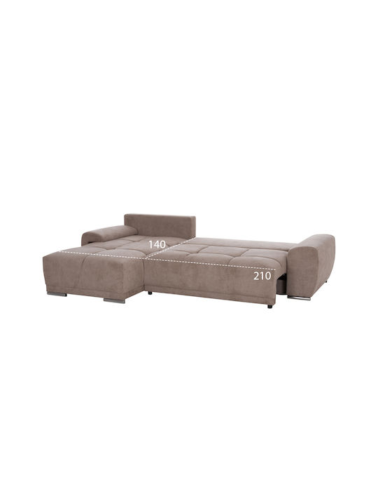 Comfyra Ecke Sofa Sofa mit Linke Ecke & Stauraum Beige 268x180x83cm