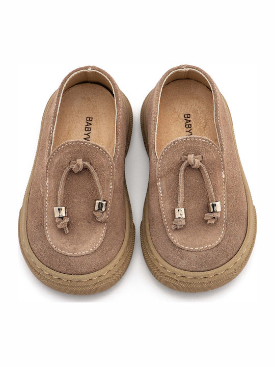 Babywalker Brown Baptism Leather Moccasins