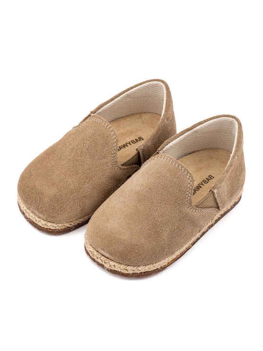 Babywalker Brown Baptism Leather Espadrilles