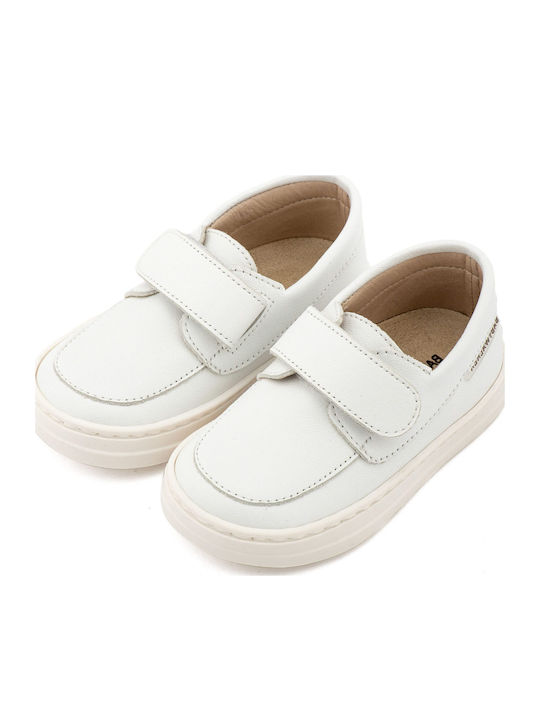 Babywalker White Baptism Leather Moccasins