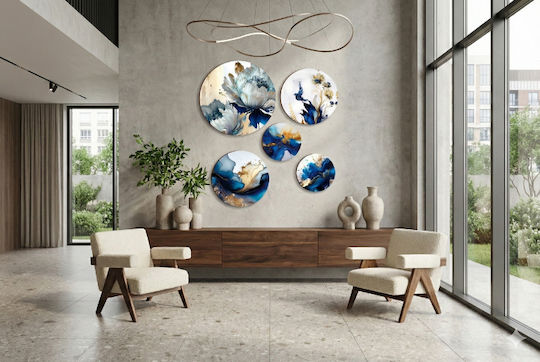 Tablouri Decorative Flori Albe Cameră Living Dormitor 5 Bucăți