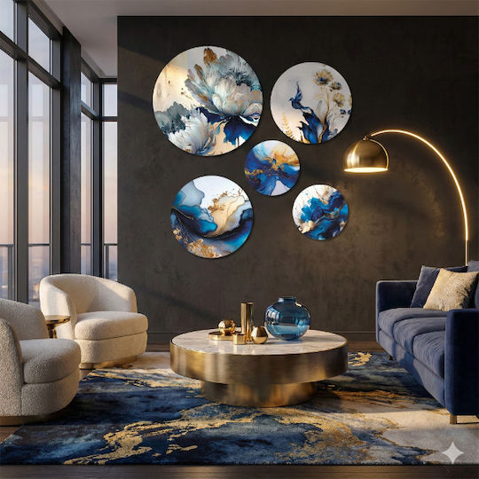 Tablouri Decorative Flori Albe Cameră Living Dormitor 5 Bucăți