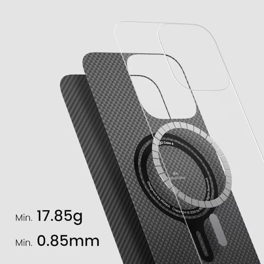 Pitaka Case Iphone 16 Pro Max Ultra-slim Pitatap Black Grey