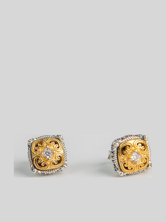 Earrings made of Silver Gold Plated with Stones