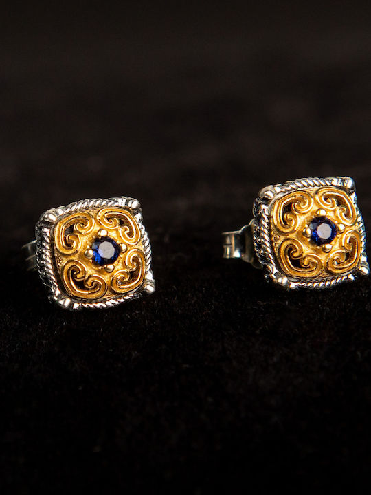 Earrings made of Silver Gold Plated with Stones