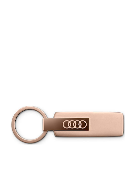 Original Audi Keychain Logo Stainless Steel Cord Rose Gold 3182501830