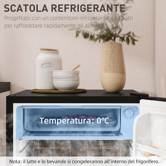 HomCom Single Door Refrigerator 91lt H83xW47xD44cm Black 800-129V90BK