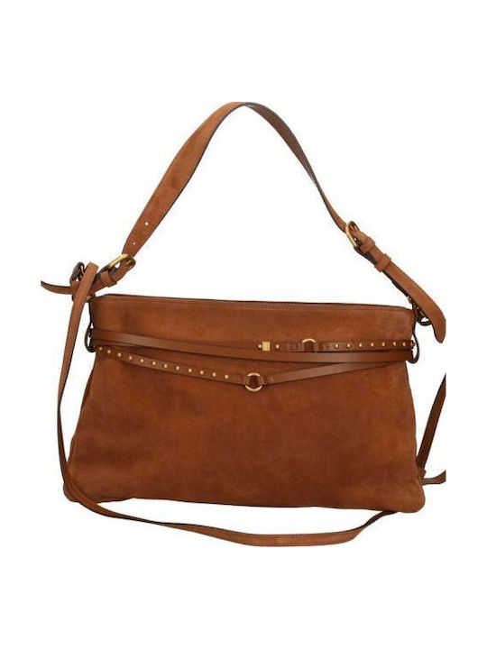 Leather Women's Shoulder Bag Tabac Brown