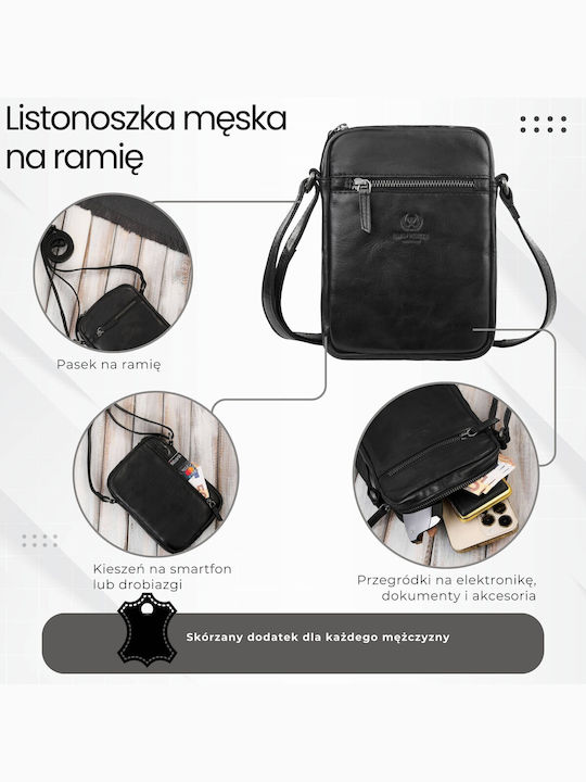 Leather Men's Bag Shoulder / Crossbody Black