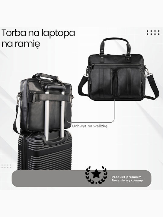 Leather Men's Bag Messenger Black