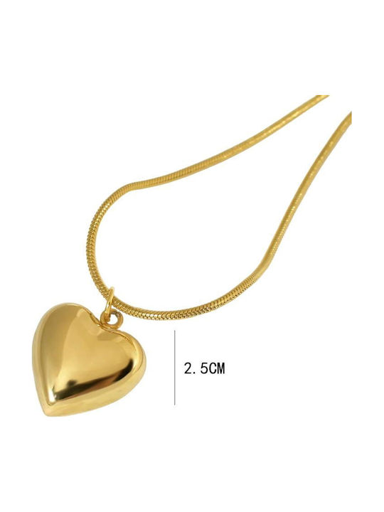 Awear Necklace with design Heart from Gold Plated Steel