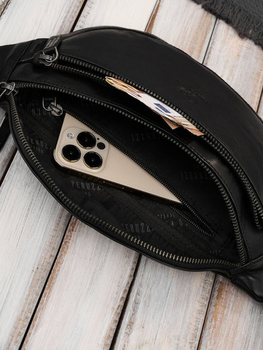 Magazin online pentru bărbați Piele Bum Bag pentru Talie Negru