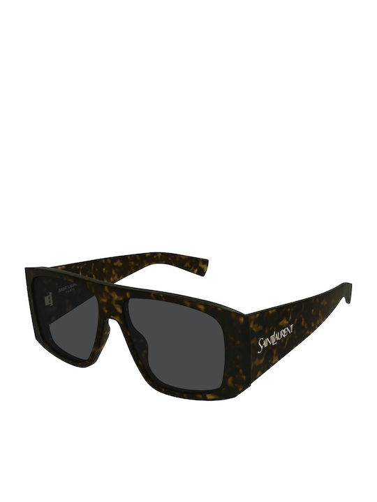 Ysl Unisex Sunglasses with Brown Tartaruga Plastic Frame and Brown Lens
