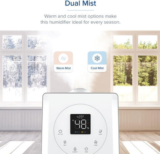 Levoit LV600S Υγραντήρας Υπερήχων 16W για Χώρους 70m²