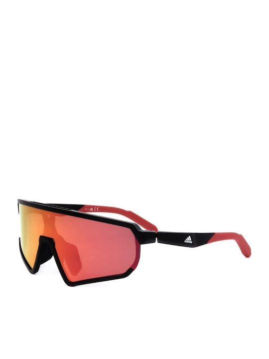 adidas Men's Sunglasses with Red Frame and Red Lens SP0017
