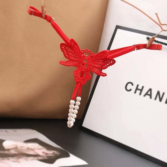 Sexy Pearl Underwear String Red