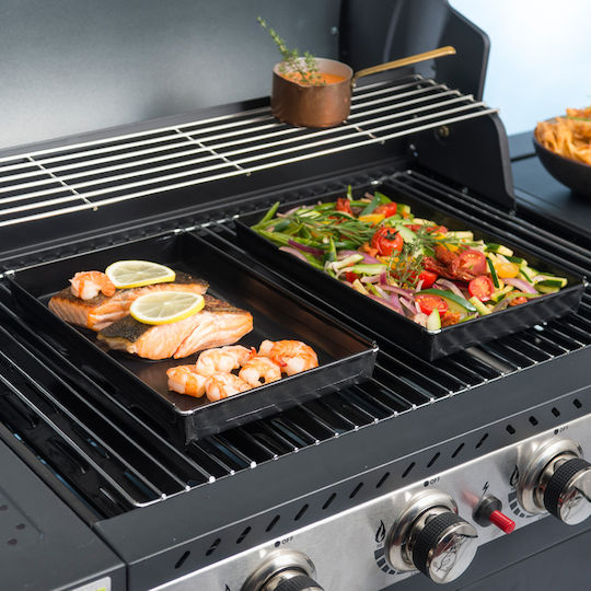 NoStik Αντικολλητικό Ταψί για Ψήσιμο σε Σχάρα BBQ & Φούρνο πολλαπλών χρήσεων 18x28x3cm μαύρο
