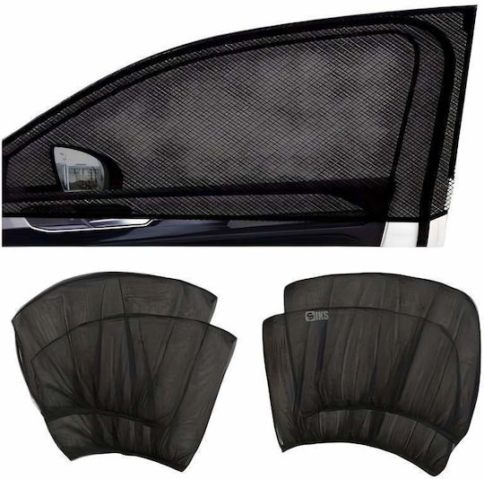 Set 4 Parasolare Auto Umbrele Laterale Siks Plasă Anti-insecte Protecție Împotriva Radiațiilor Solare Insecte Universal Mărime Material Textil Negru