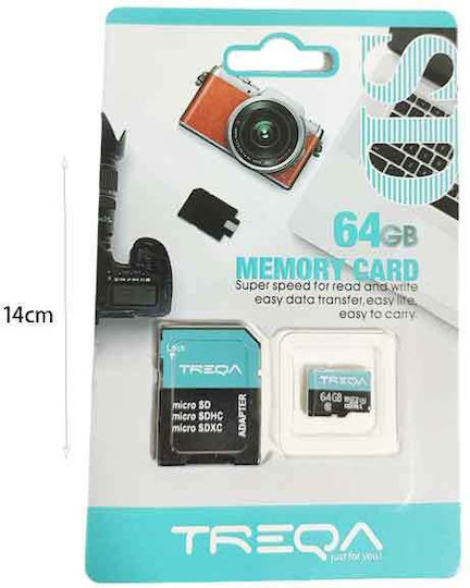 Treqa 64GB Class 10 με αντάπτορα