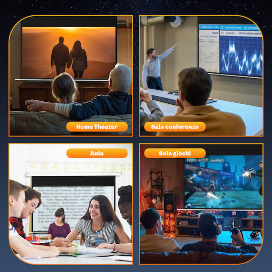 HomCom Οθόνη Προβολής Projector για Τοίχο/Οροφή με Λόγο Εικόνας 16:9 212x150cm / 84"