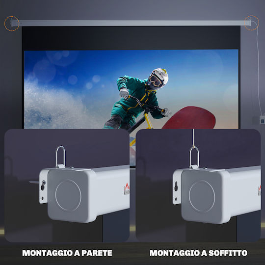 HomCom Οθόνη Προβολής Projector για Τοίχο/Οροφή με Λόγο Εικόνας 16:9 293x193cm / 120"