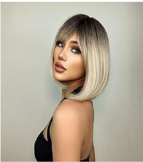 Animis Beauty Perucă cu Păr Sintetic în Lumină Blondă Culoare 30cm