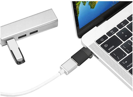 Converter USB-C male to USB-A female Gray 1pcs AT06277