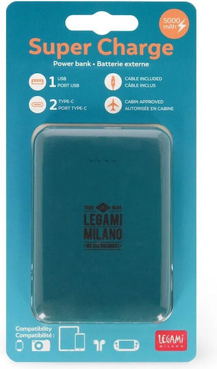 Legami Milano POW0034 Power Bank 5000mAh Μπλε
