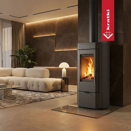 Kratki Ecodesign Чугун Печка на дърва 6кВт