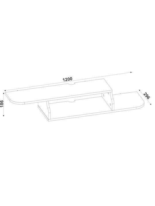 Stand TV Macros Alb L120xA29.6xÎ18.6cm