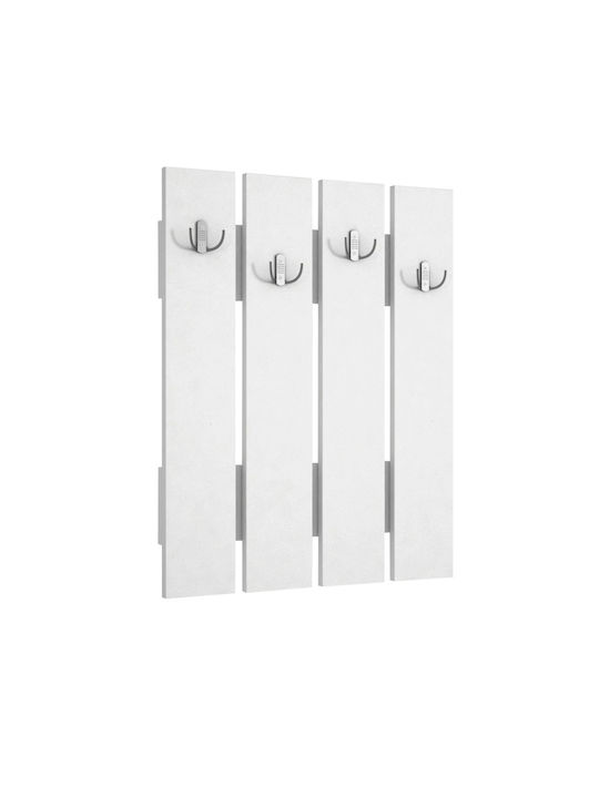 UnicUtil Agățătoare De Perete Metalică Cu 10 Compartimente Albă 64.7x3.6cm