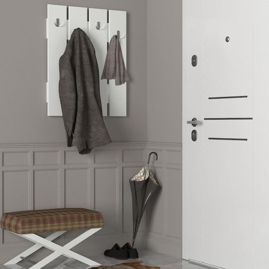 UnicUtil Wall Hanger Metal 10 Hooks White 64.7x3.6cm