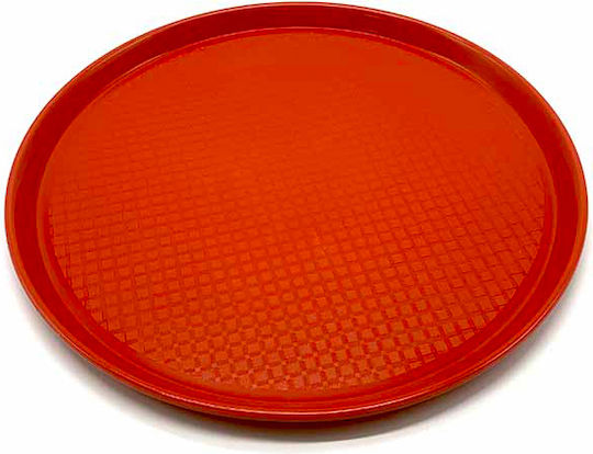 Homestyle Kunststoff Rund Serviertablett Rutschfest in Rot Farbe 40x40cm 735164004κ 1Stück