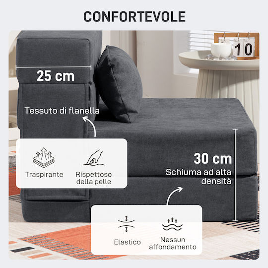 Multifunctional Bean Bag Chair Dark Gray 80x80x64cm