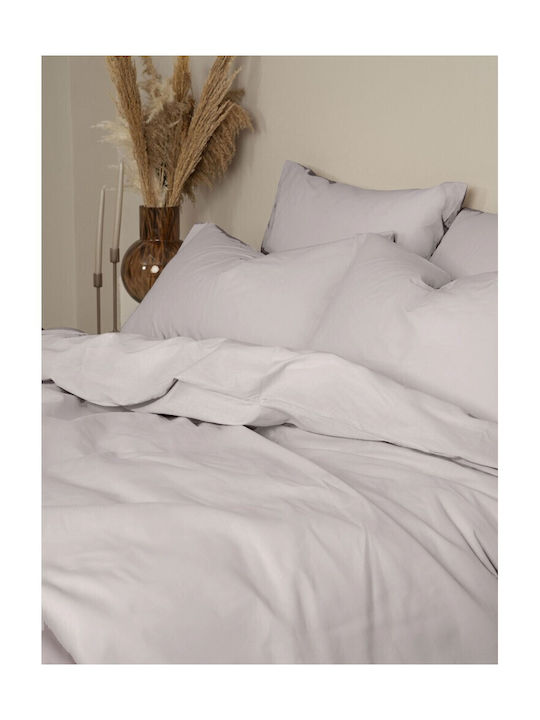 Sunshine Sheet Sets Double with Elastic 150x205+30cm. Cotton Feelings 151 106 Light Grey 4pcs