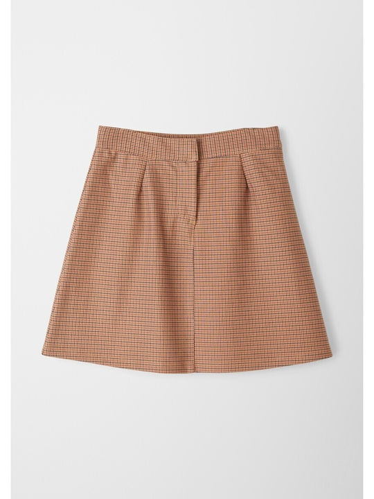 Kids' Skirt Checked Beige