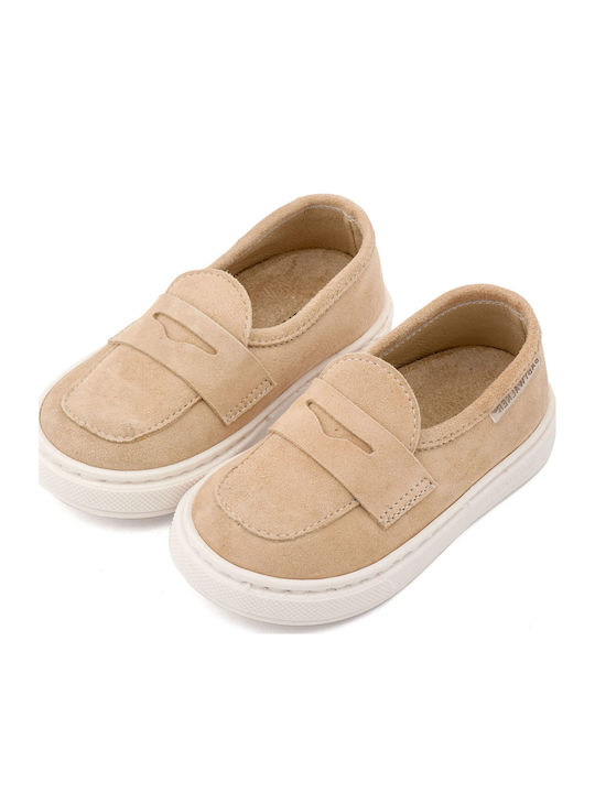 Babywalker Beige Baptism Leather Moccasins