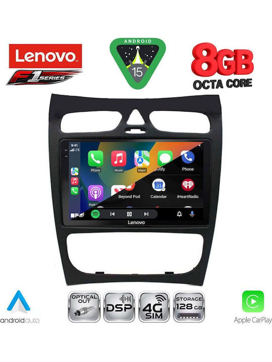 Lenovo Car Audio System for Mercedes-Benz CLK Class 2000-2004 (Bluetooth/USB/WiFi/GPS/Apple-Carplay/Android-Auto) with Touch Screen 9"