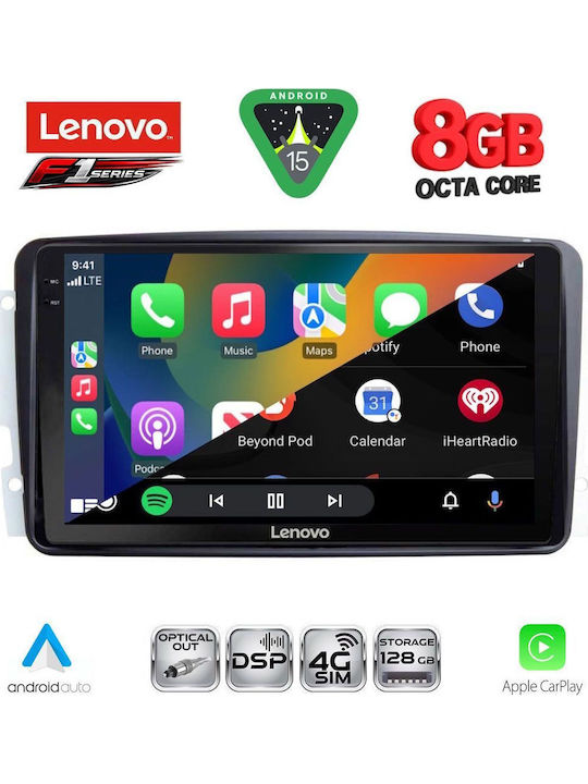 Lenovo Car Audio System for Mercedes-Benz CLK Class 2000-2004 (Bluetooth/USB/WiFi/GPS/Apple-Carplay/Android-Auto) with Touch Screen 9"
